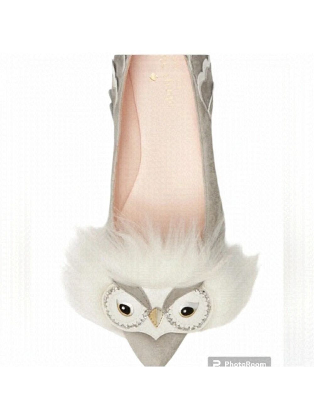 HP. Kate SPADE New York White Owl Suede Leather Ballet